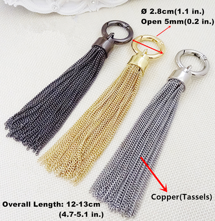 Chain Metal Tassel Pendant Bag Handbag Accessories Key Chains GOLD SILVER COPPER | eBay